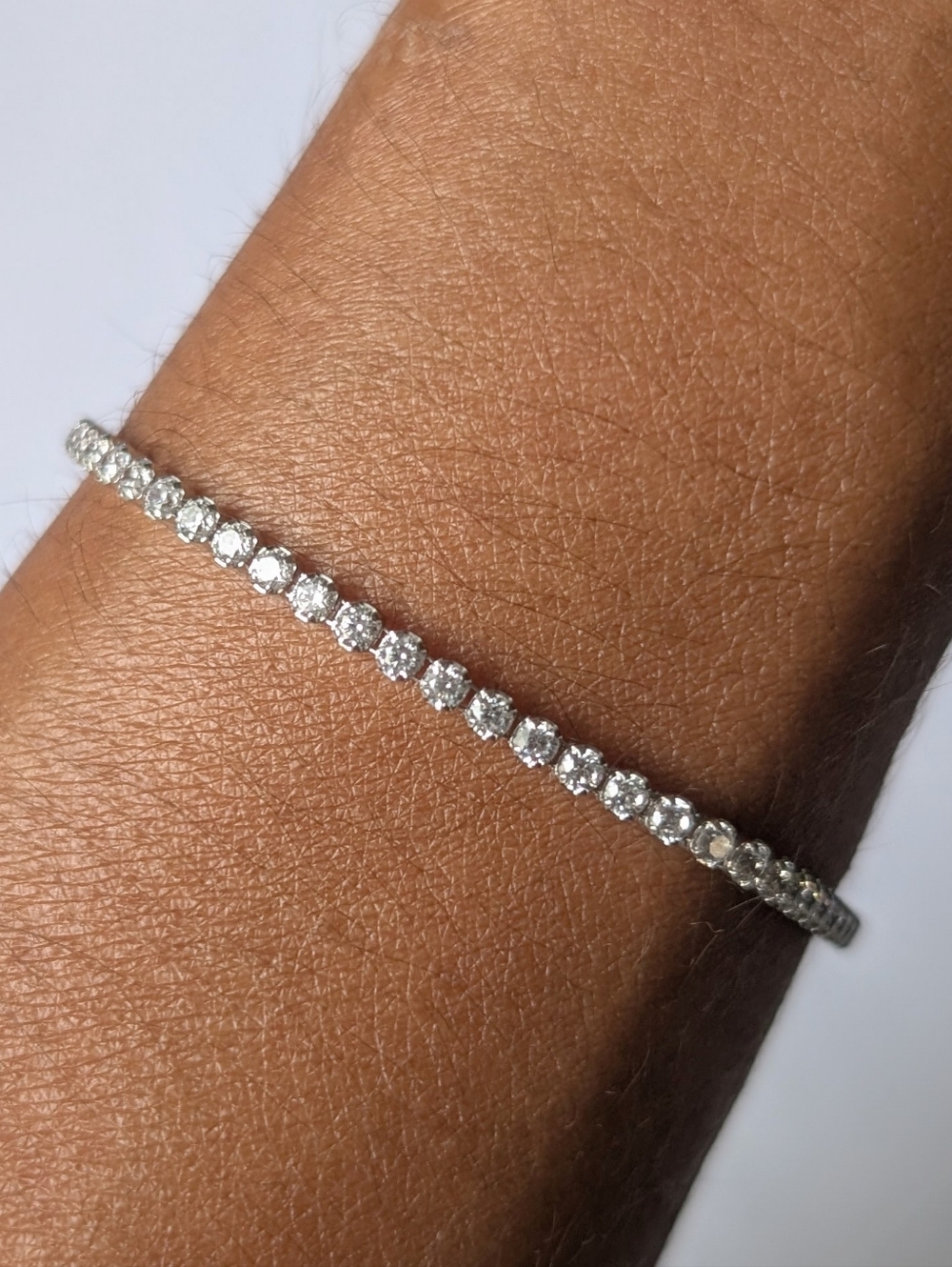Pandora Sparkling Slider Tennis Bracelet Sterling silver rhodium Cubic Zirconia - Picture 4 of 4